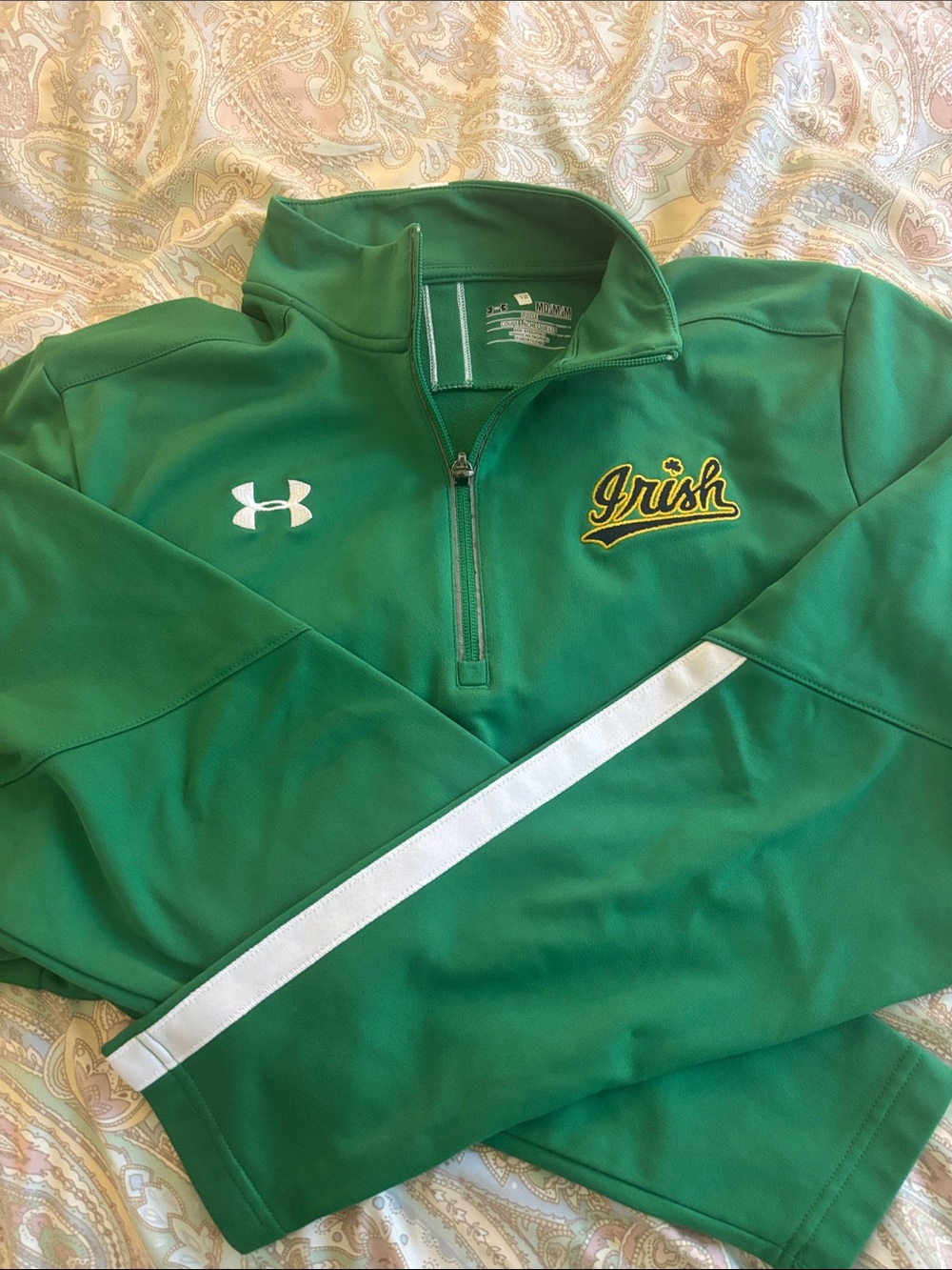Notre Dame Under Armour Game Quarter-Zip Pullover Warm Up